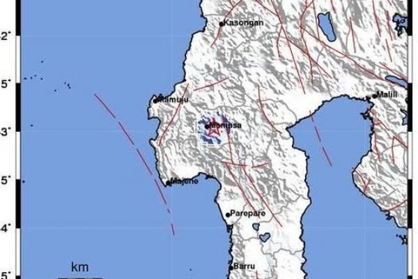 Gempa M 2,7 Daerah Mamasa dengan Kedalaman 4 Km